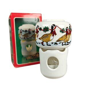 Vintage Potpourri Press Room Scenter Candle Holder With Geese Ducks Christmas